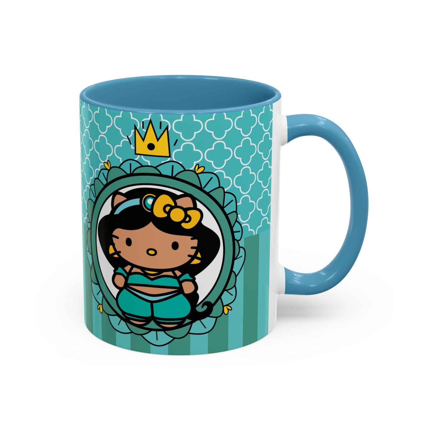 Princess Girl Cartoon Teal Accent Coffee Mug | 11oz 15oz