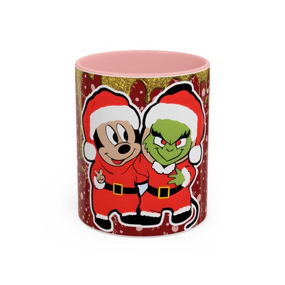 Grinch and Mouse Santa Mug | Accent Coffee Mug 11oz 15oz
