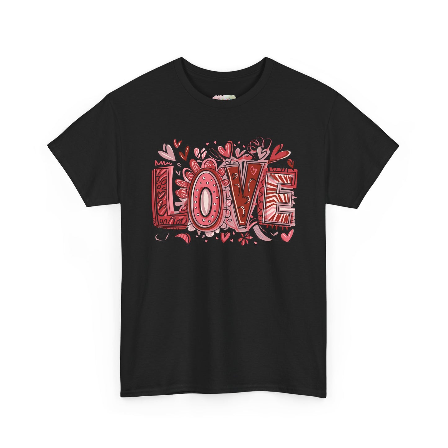 Love Doodle T-Shirt | Hand-Drawn Hearts, Valentine Typography