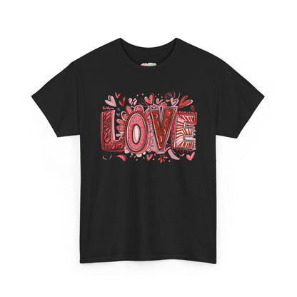 Love Doodle T-Shirt | Hand-Drawn Hearts, Valentine Typography
