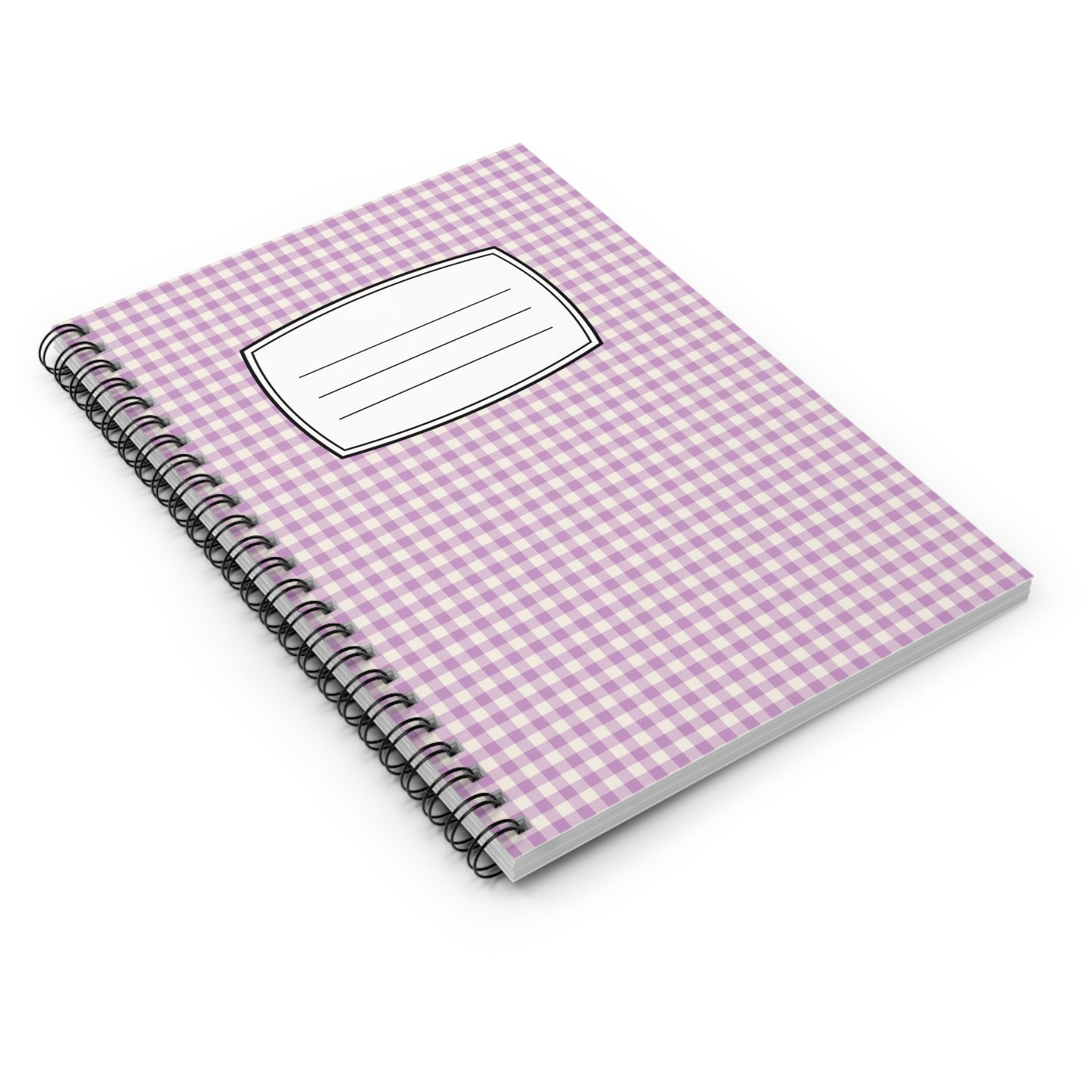 Lavender Gingham Notebook Spiral Notebook | Ruled Journal