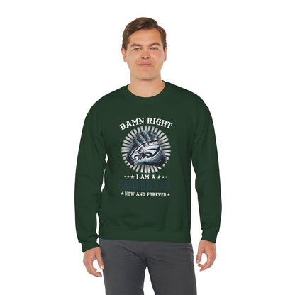 Customized “Damn Right I Am an Eagles Fan Now and Forever” Football Fan Pullover