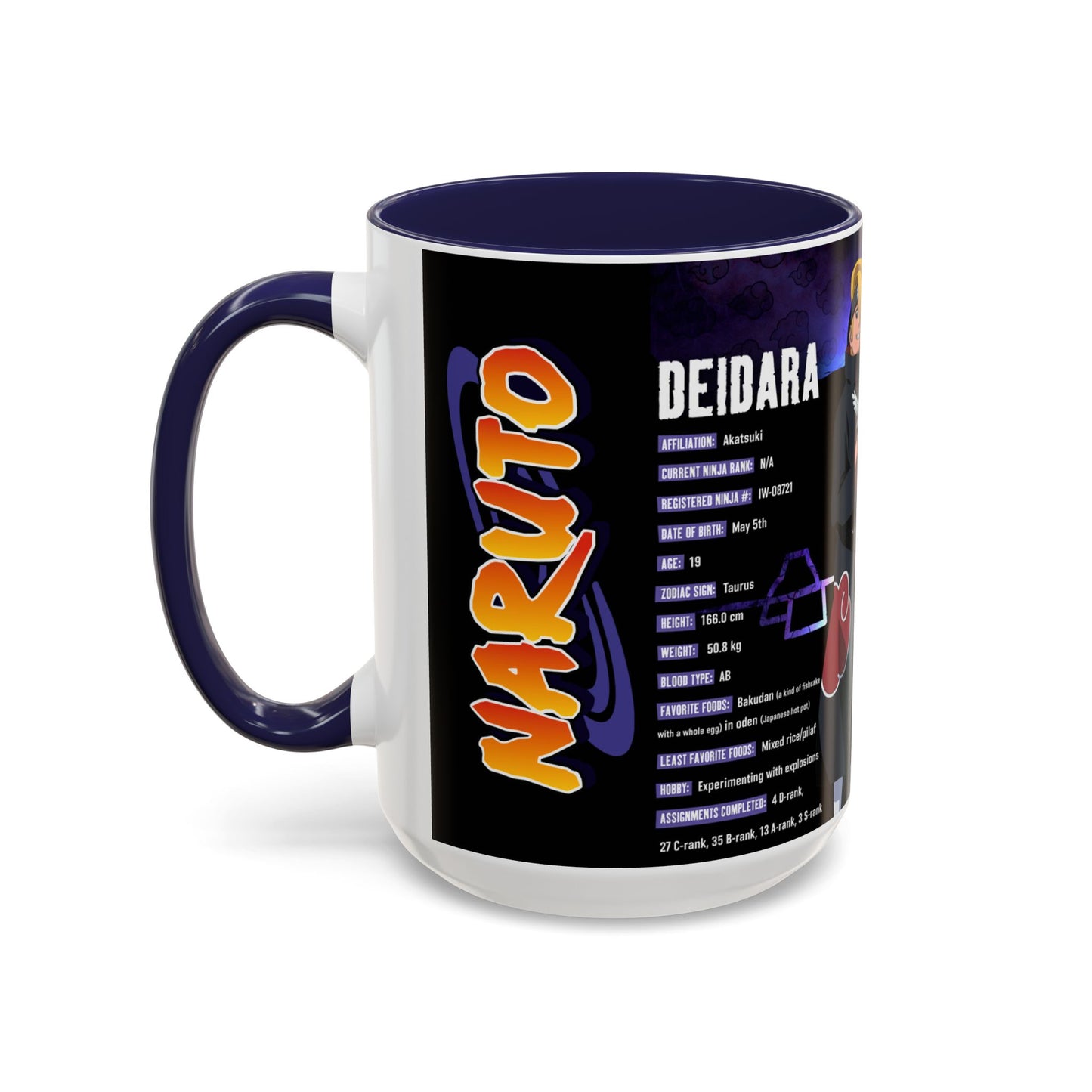 Deidara Naruto Shippuden Accent Coffee Mug  Anime Art Collector Mug (11/15oz)
