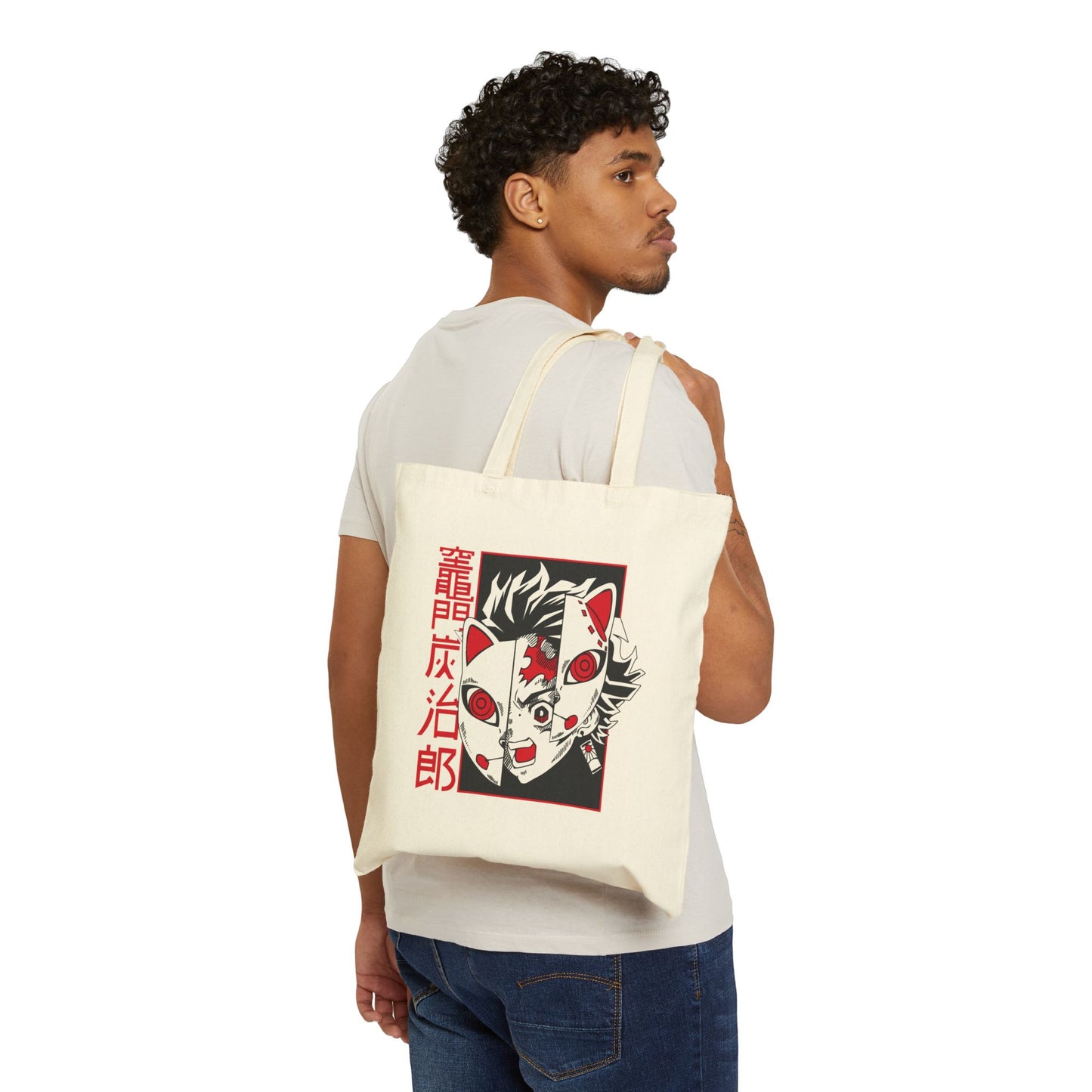 Tanjiro Mask Art | Canvas tote bag