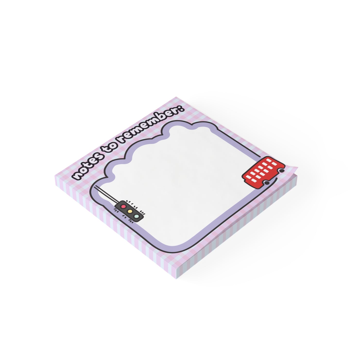 Notes to Remember Sticky Note Pad | Traffic Light & Double-Decker Bus