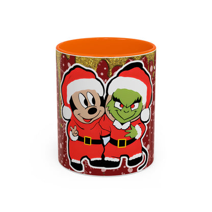 Grinch and Mouse Santa Mug | Accent Coffee Mug 11oz 15oz