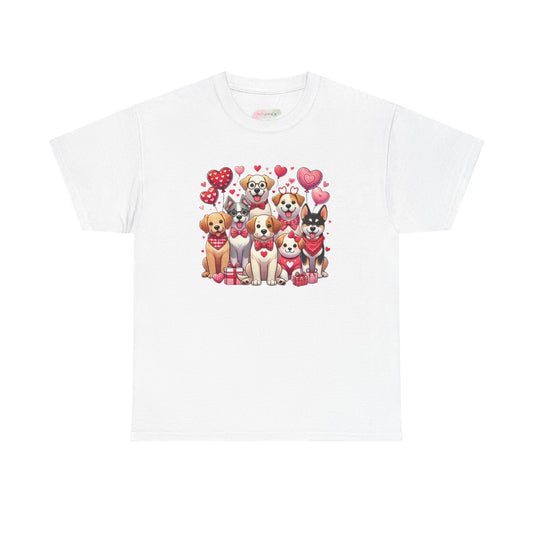Valentine Puppies T-Shirt | Cute Dogs with Hearts, Valentine's Day Tee
