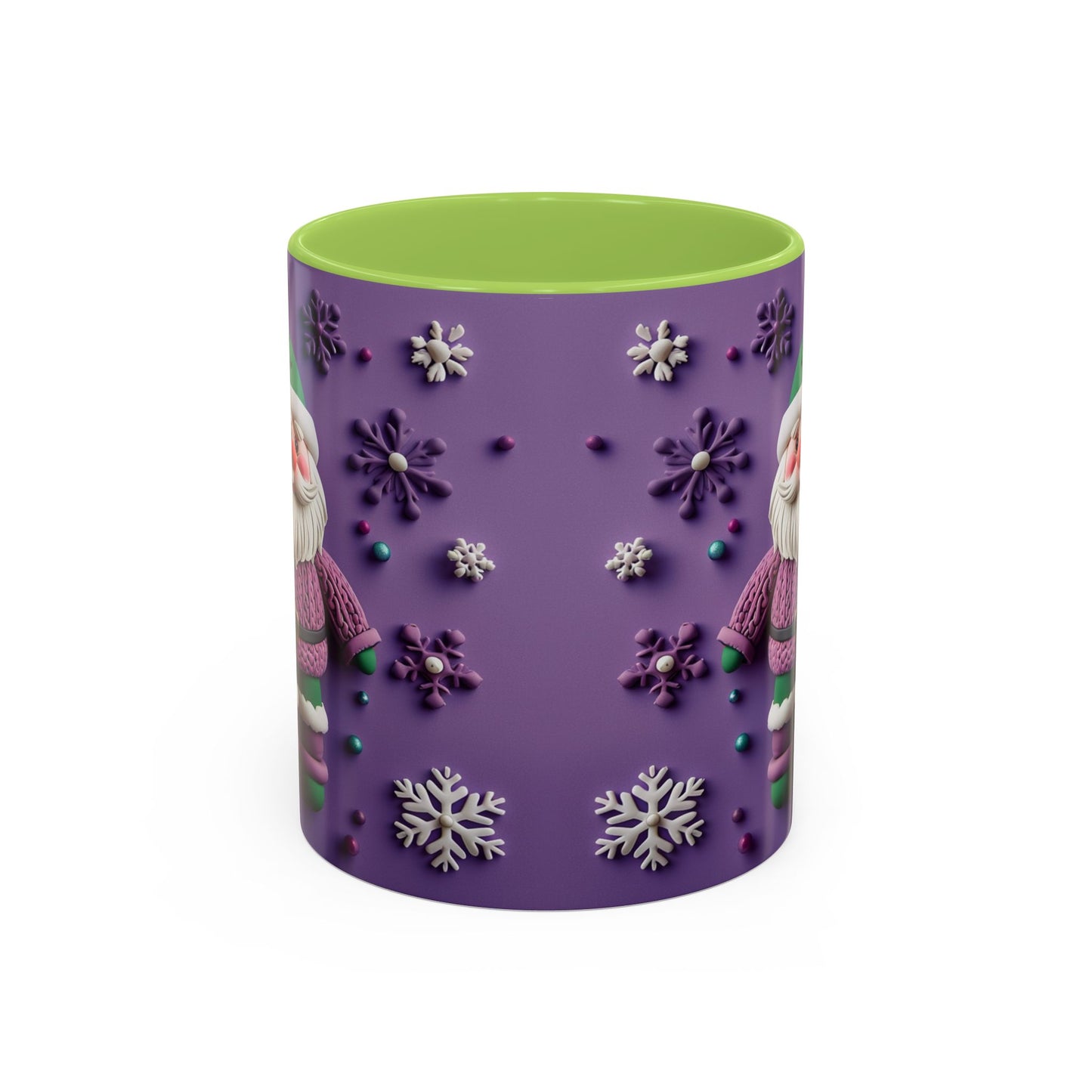 Purple Santa Snowflake Mug | Accent Coffee Mug