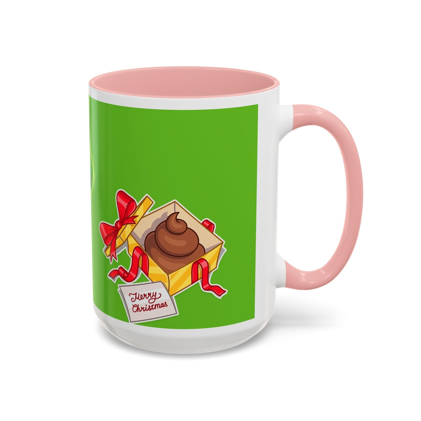 Grinch Character with Poop Present Mug | Accent Coffee Mug