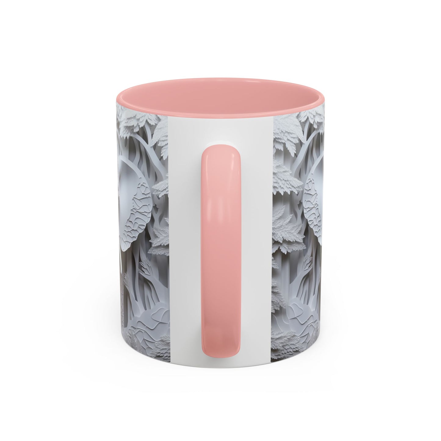 Elephant Relief Accent Coffee Mug  Grey Carved Jungle Design (11/15oz)