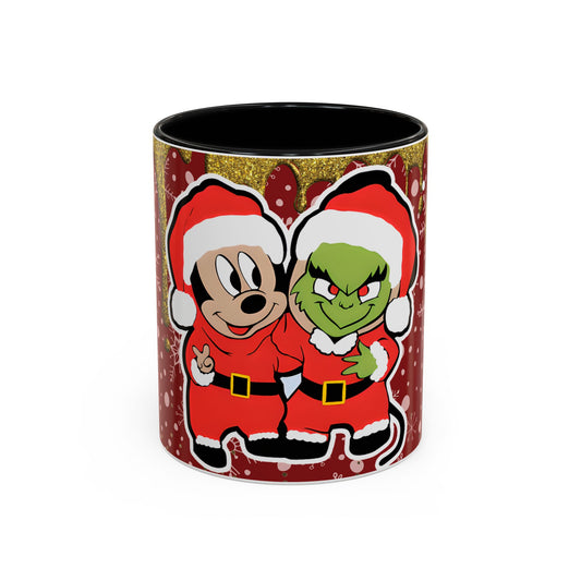 Grinch and Mouse Santa Mug | Accent Coffee Mug 11oz 15oz