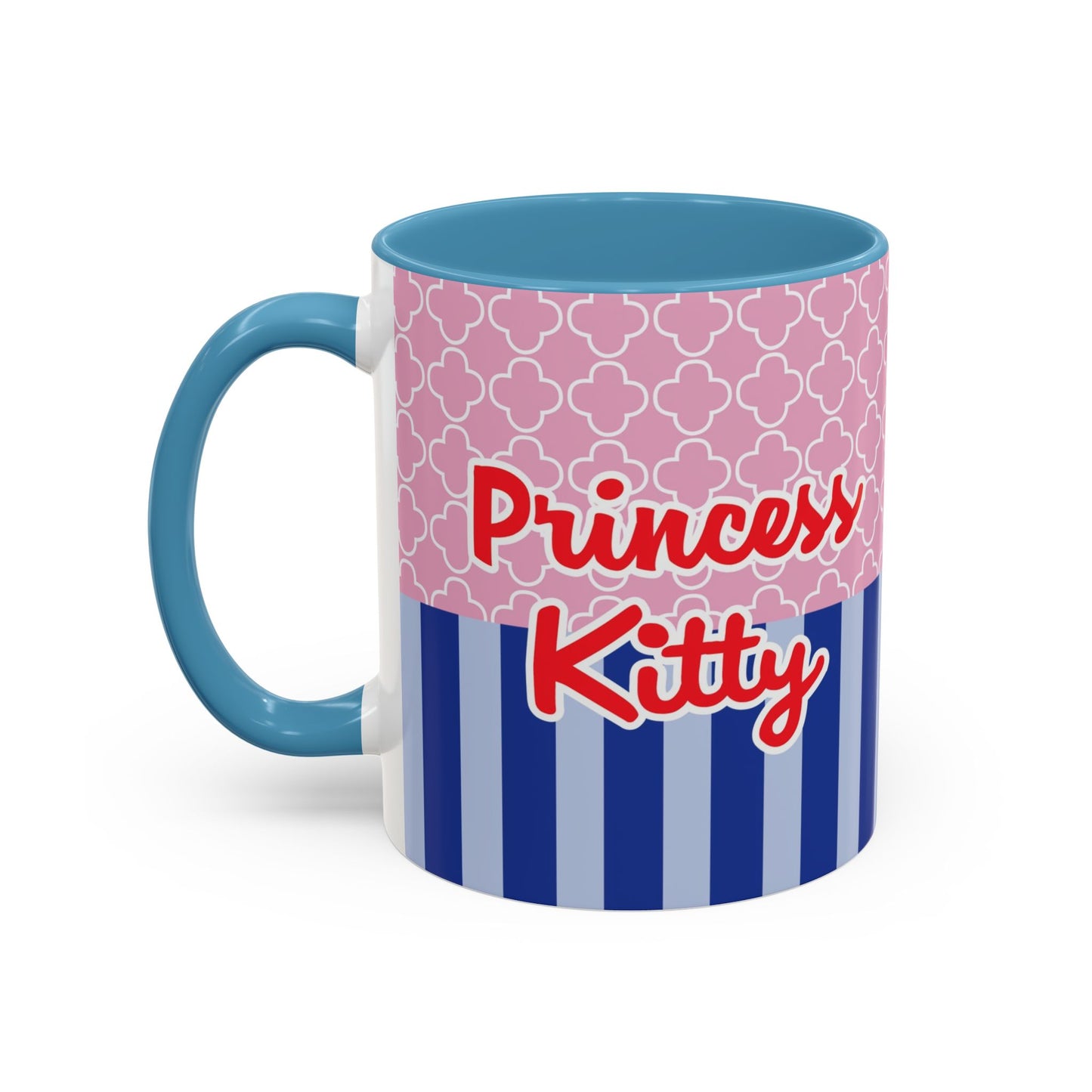 Princess Kitty Hello Kitty Accent Coffee Mug | Cute Pink & Blue 11/15oz