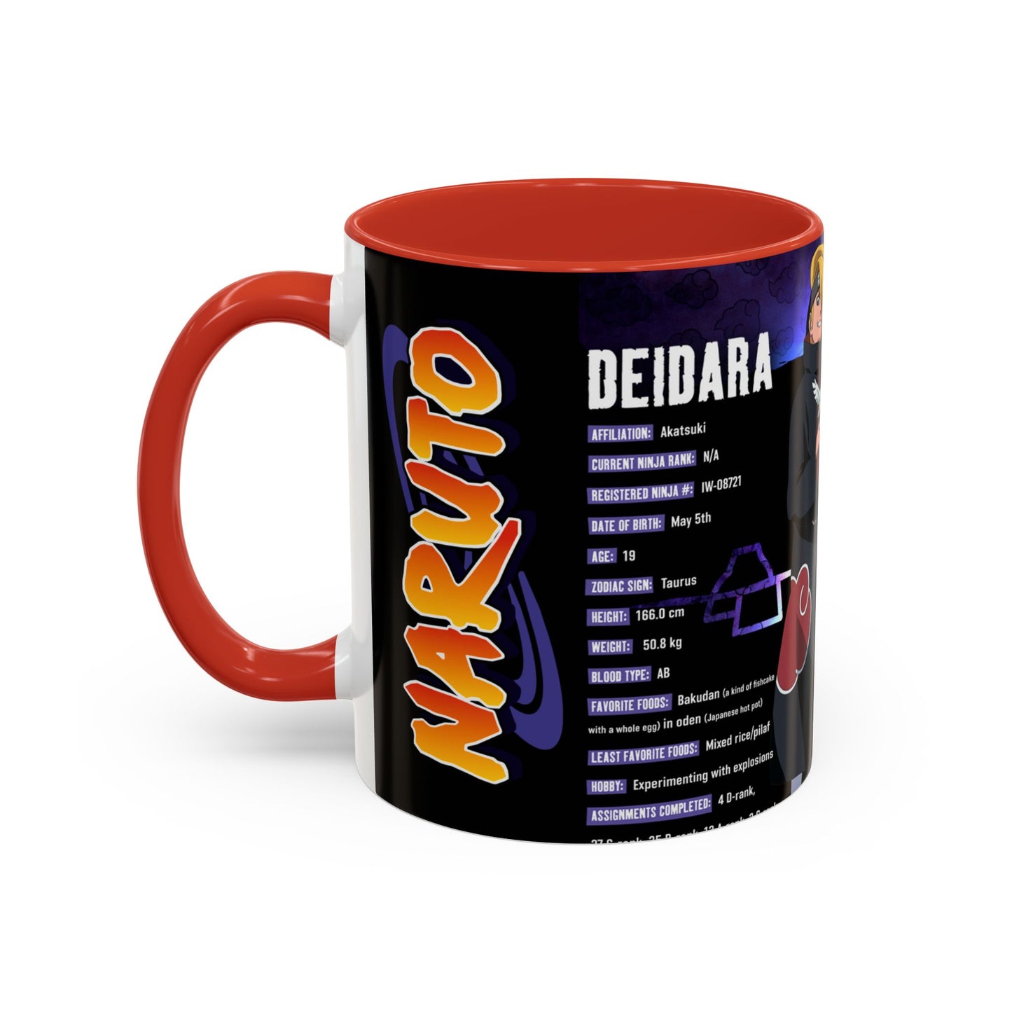 Deidara Naruto Shippuden Accent Coffee Mug | Anime Art Collage (11/15oz)