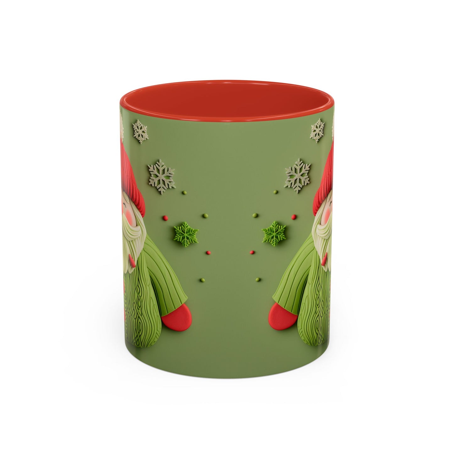 Green Knit Santa Mug | Accent Coffee Mug