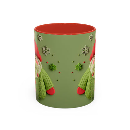 Green Knit Santa Mug | Accent Coffee Mug