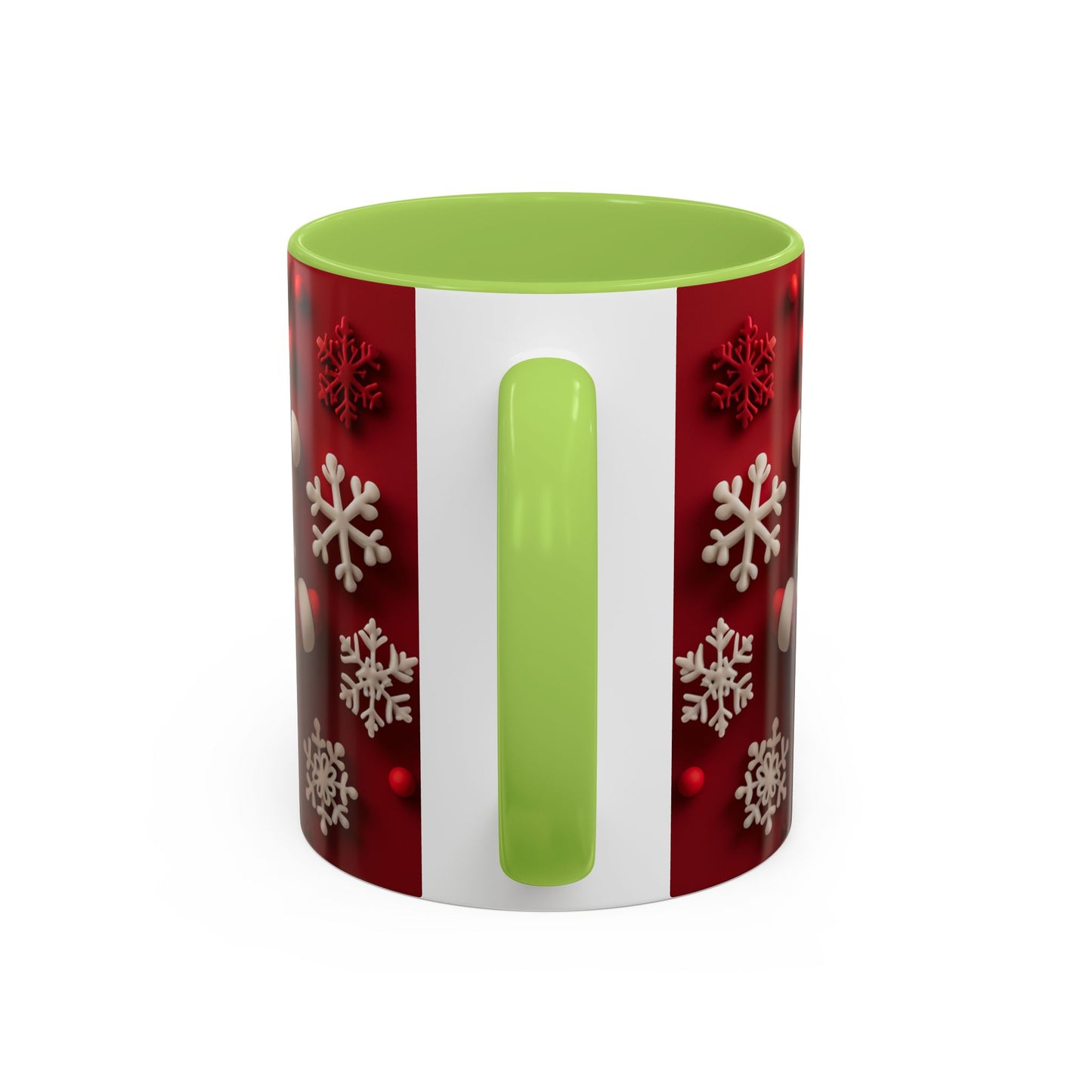 Santa Claus Pattern Mug | Red Snowflakes Christmas Coffee Cup