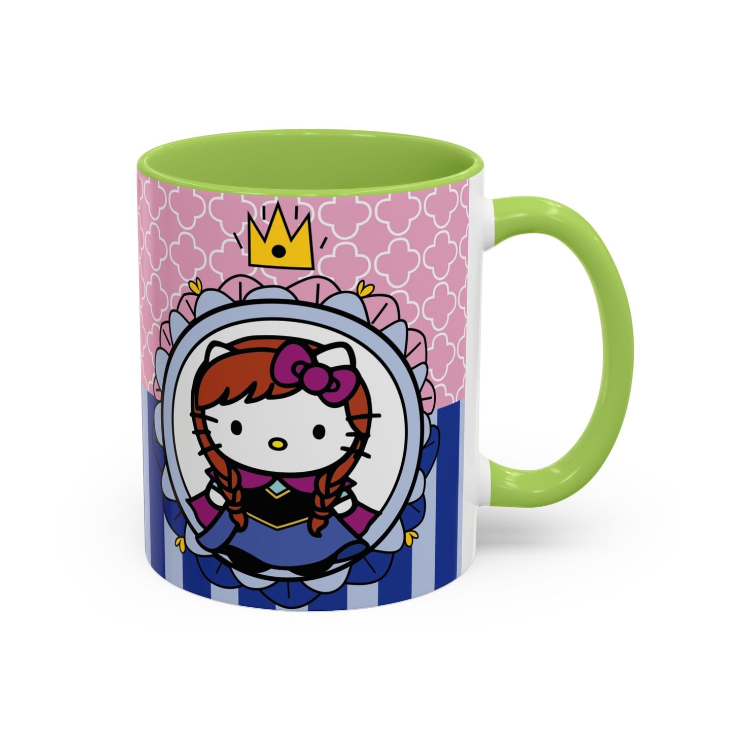 Princess Kitty Hello Kitty Accent Coffee Mug | Cute Pink & Blue 11/15oz