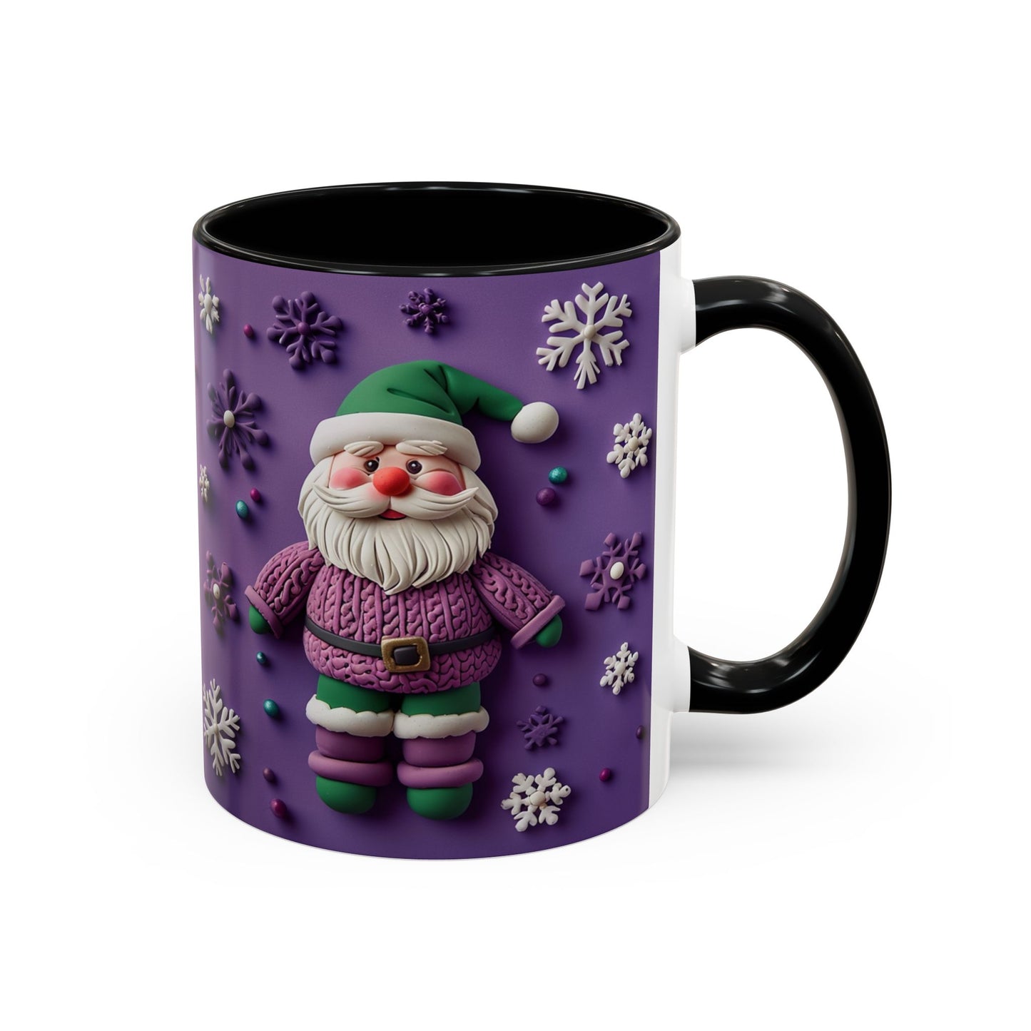 Purple Santa Snowflake Mug | Accent Coffee Mug