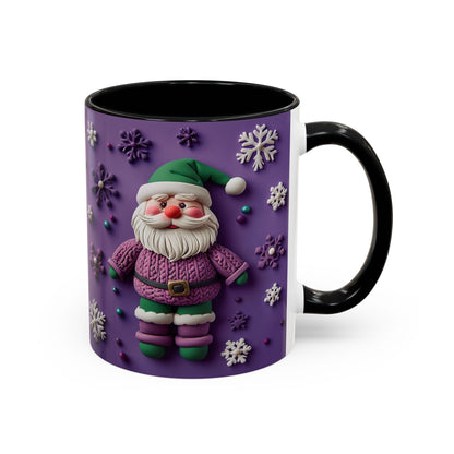 Purple Santa Snowflake Mug | Accent Coffee Mug