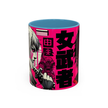 Neon Anime Samurai Mug | Accent Coffee Mug 11oz 15oz
