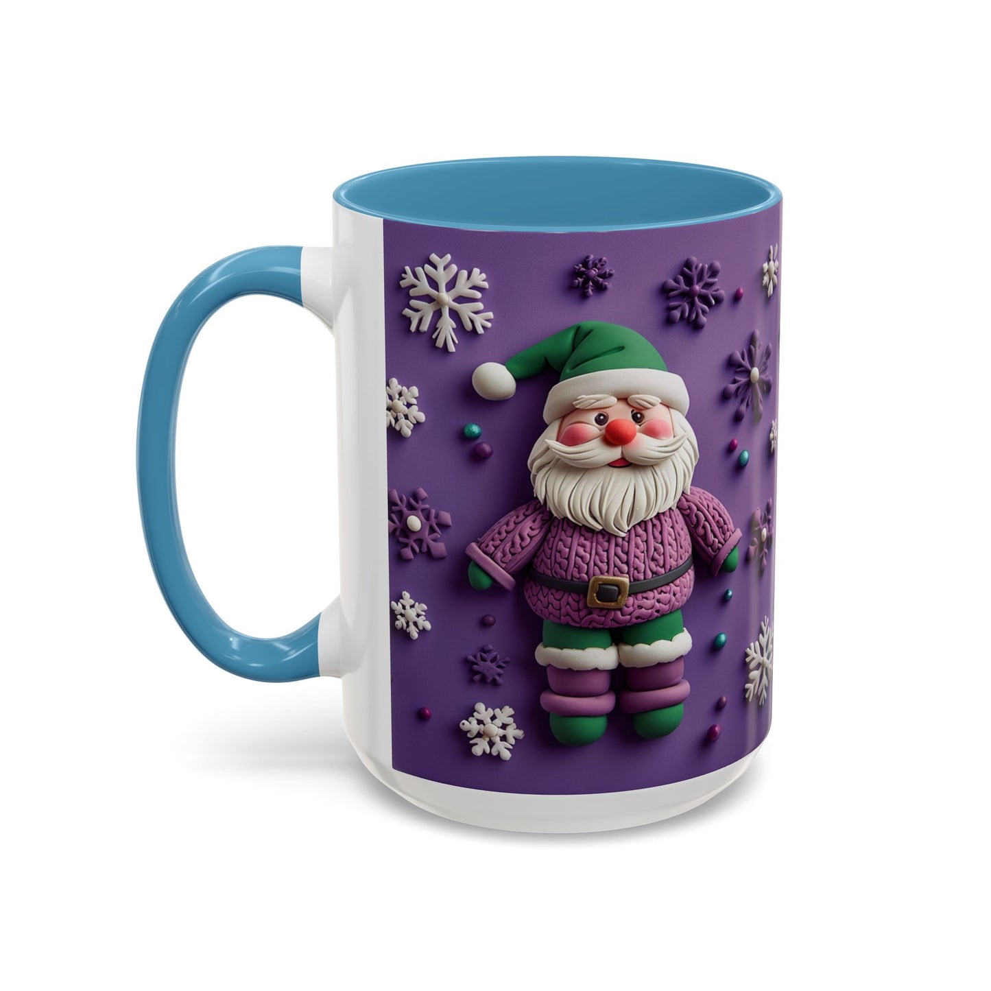 Purple Santa Snowflake Mug | Accent Coffee Mug