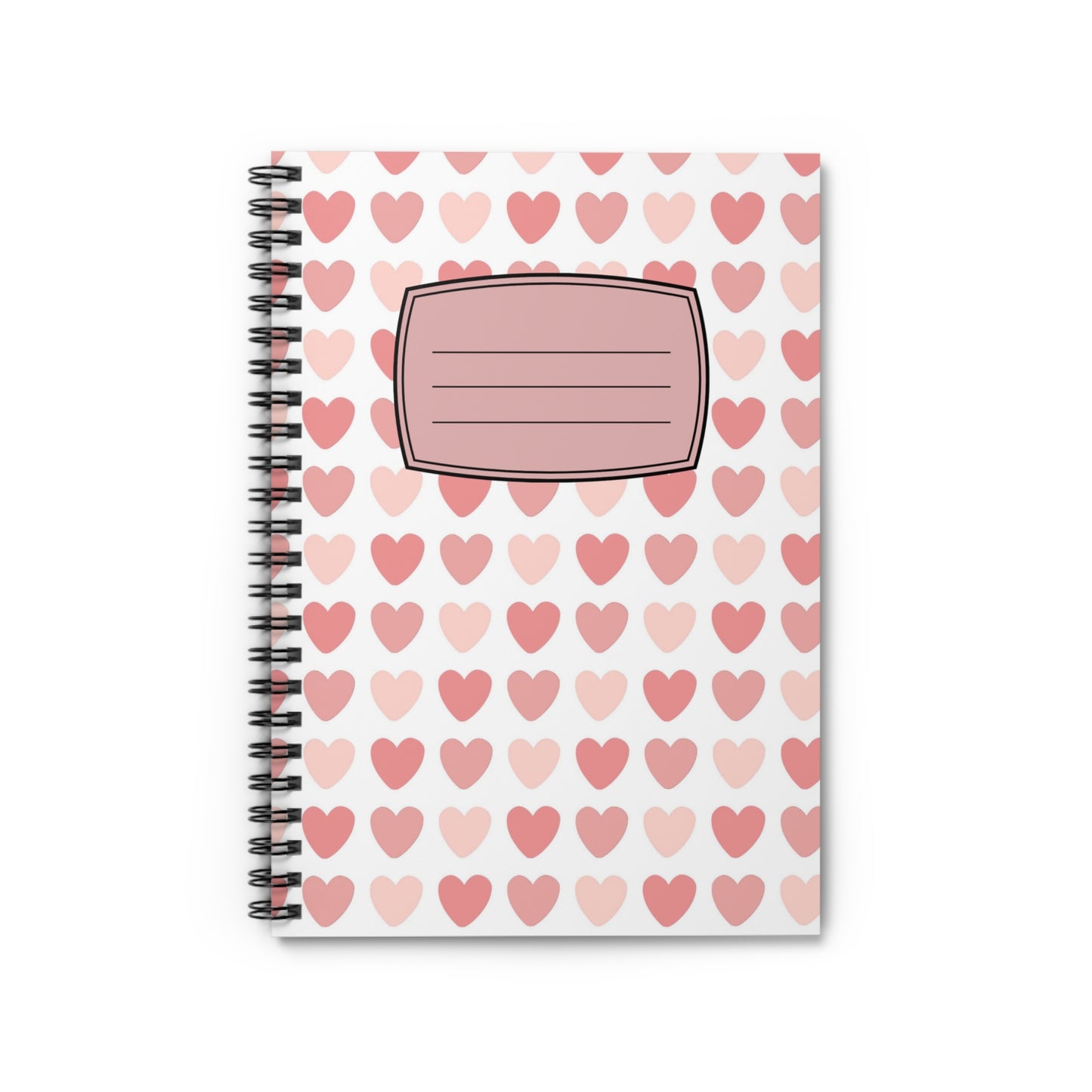 Pink Heart Pattern Spiral Notebook | Ruled Journal