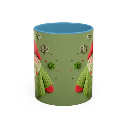 Green Knit Santa Mug | Accent Coffee Mug