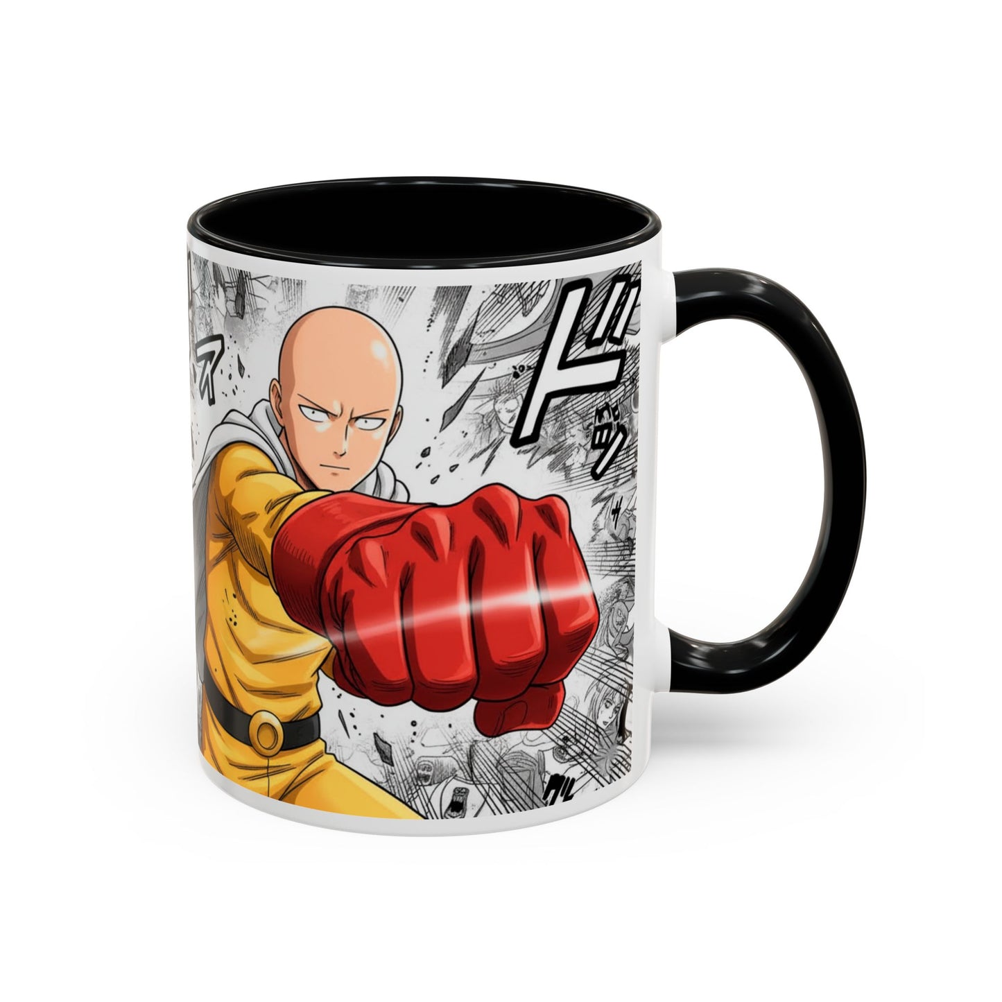 Saitama Mug |One Punch Man Inspired Collage Accent Mug (11/15 oz)