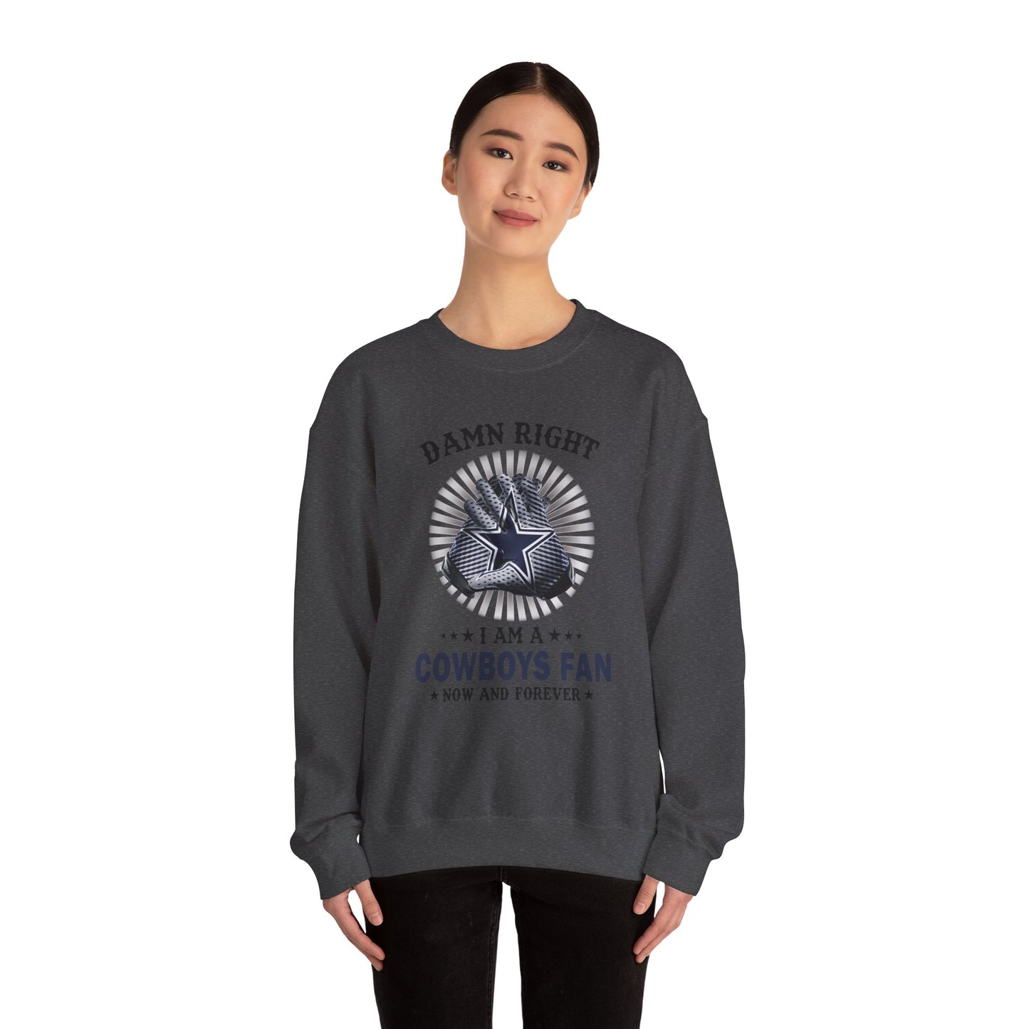 Customizable Cowboys Fan Crewneck Sweatshirt | Dallas Star Football Sweatshirt