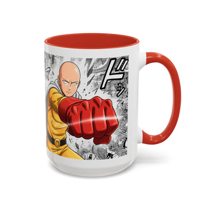 Anime Fist Coffee Mug  Dynamic Manga Collage Accent Mug (11/15 oz)