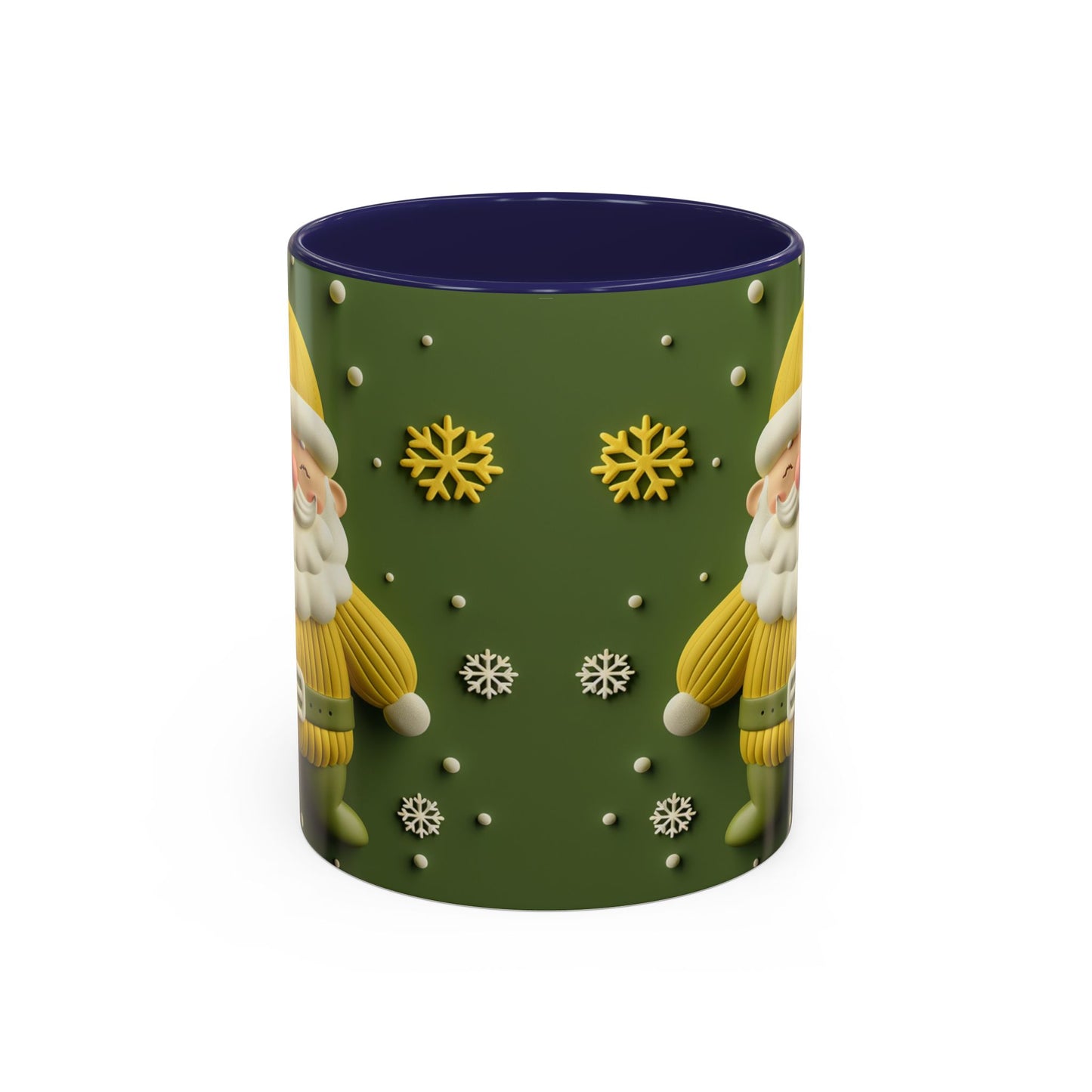 Yellow Santa Holiday Mug | Christmas Accent Coffee Mug (11,15oz)