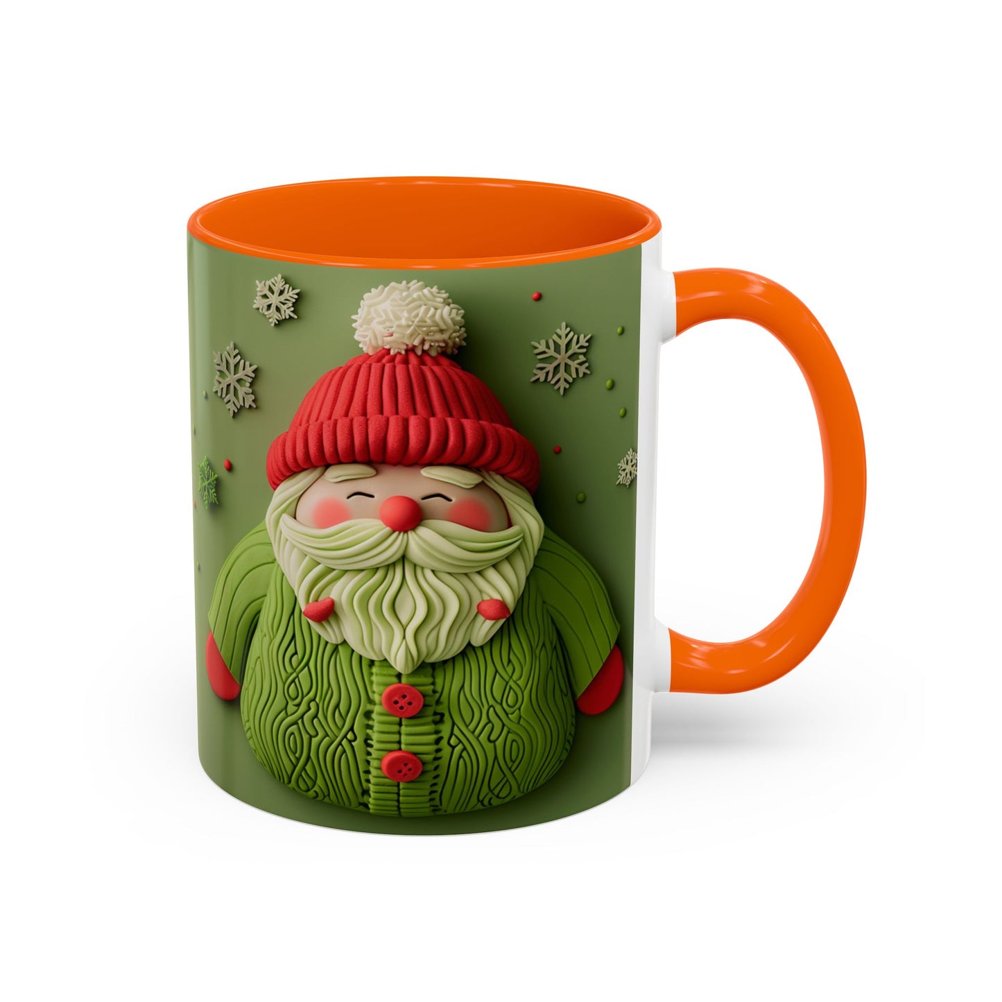 Green Knit Santa Mug | Accent Coffee Mug