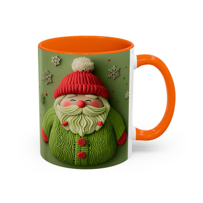 Green Knit Santa Mug | Accent Coffee Mug