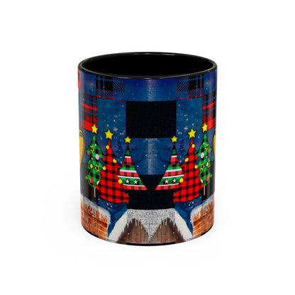 Plaid Christmas Trees Heart Mug | Accent Coffee Mug
