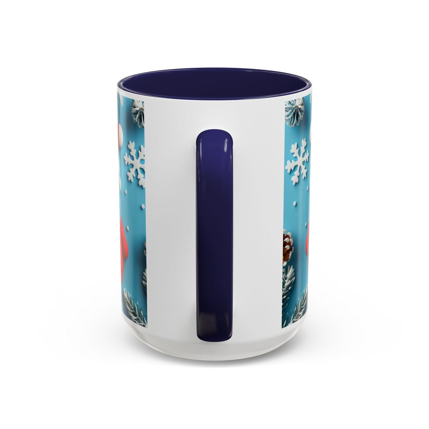 Blue Santa Claus Mug | Snowflakes Holiday Coffee Mug