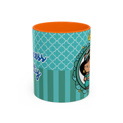 Princess Girl Cartoon Teal Accent Coffee Mug | 11oz 15oz