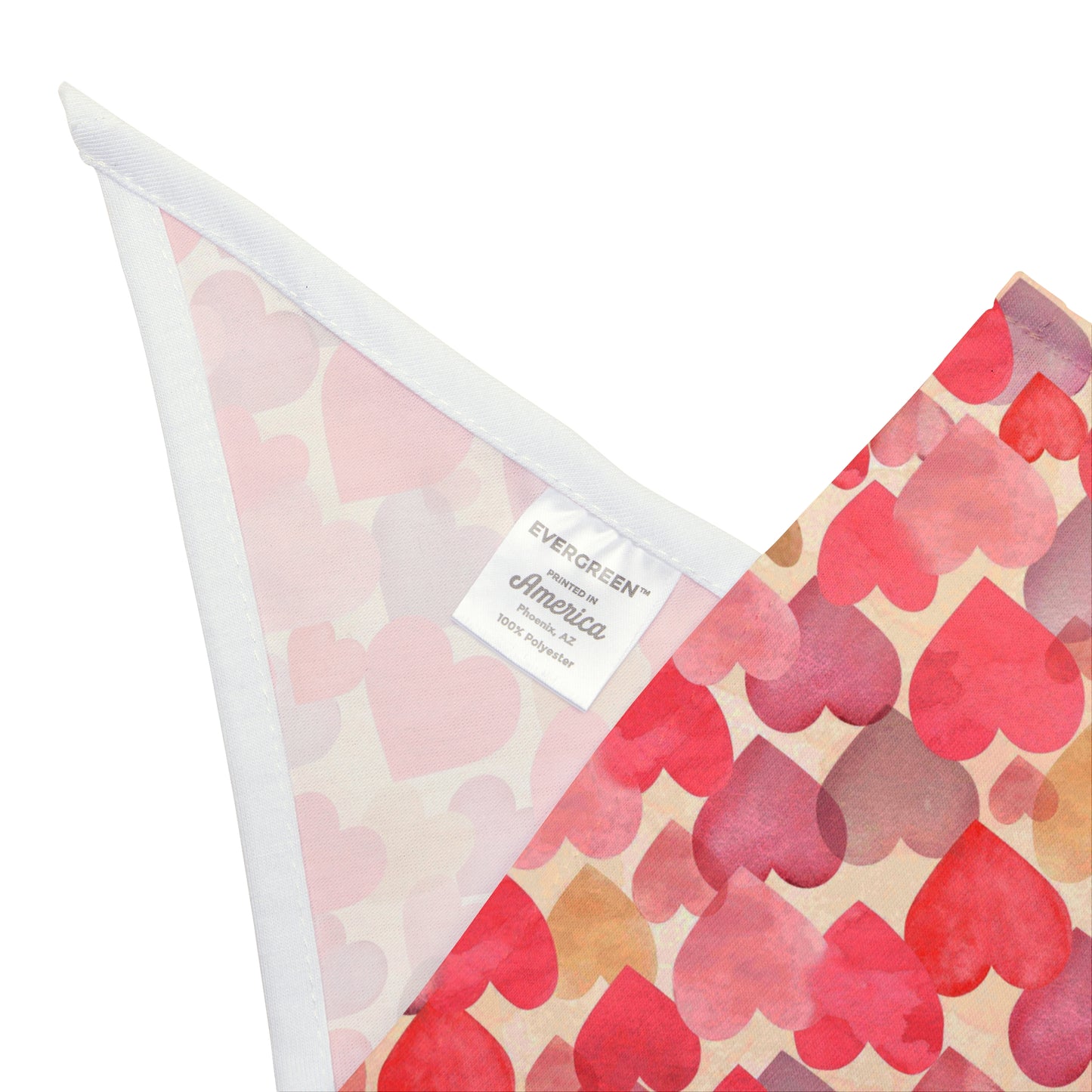 Valentine Watercolor Hearts Pet Bandana – Romantic Pink Dog & Cat Accessory