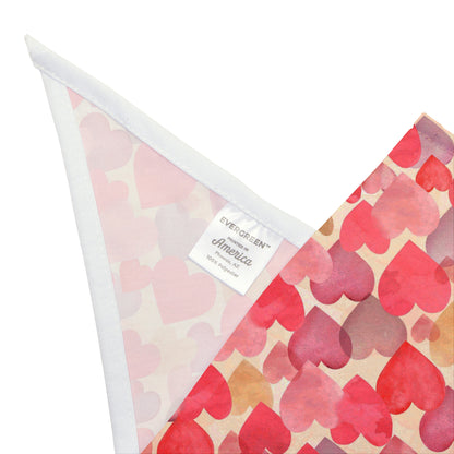 Valentine Watercolor Hearts Pet Bandana – Romantic Pink Dog & Cat Accessory
