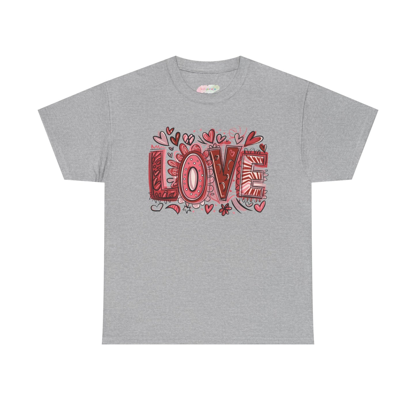 Love Doodle T-Shirt | Hand-Drawn Hearts, Valentine Typography