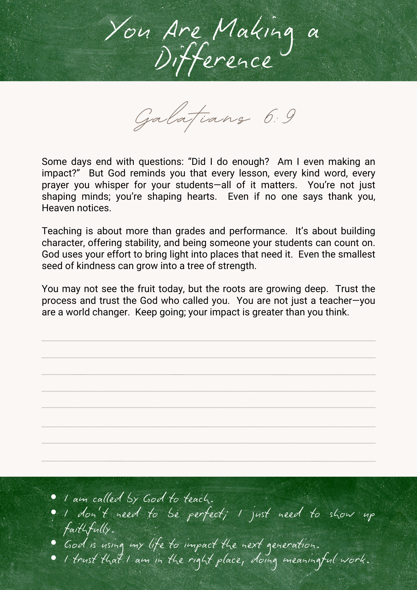 Chalkboard & Calling | Devotional Journal