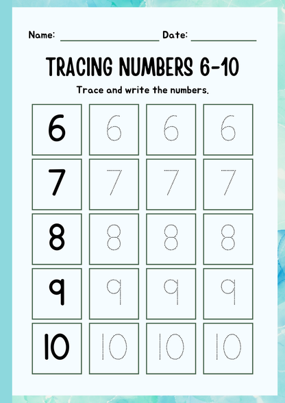 Blue Pre-school Learning Pack | Digital Download