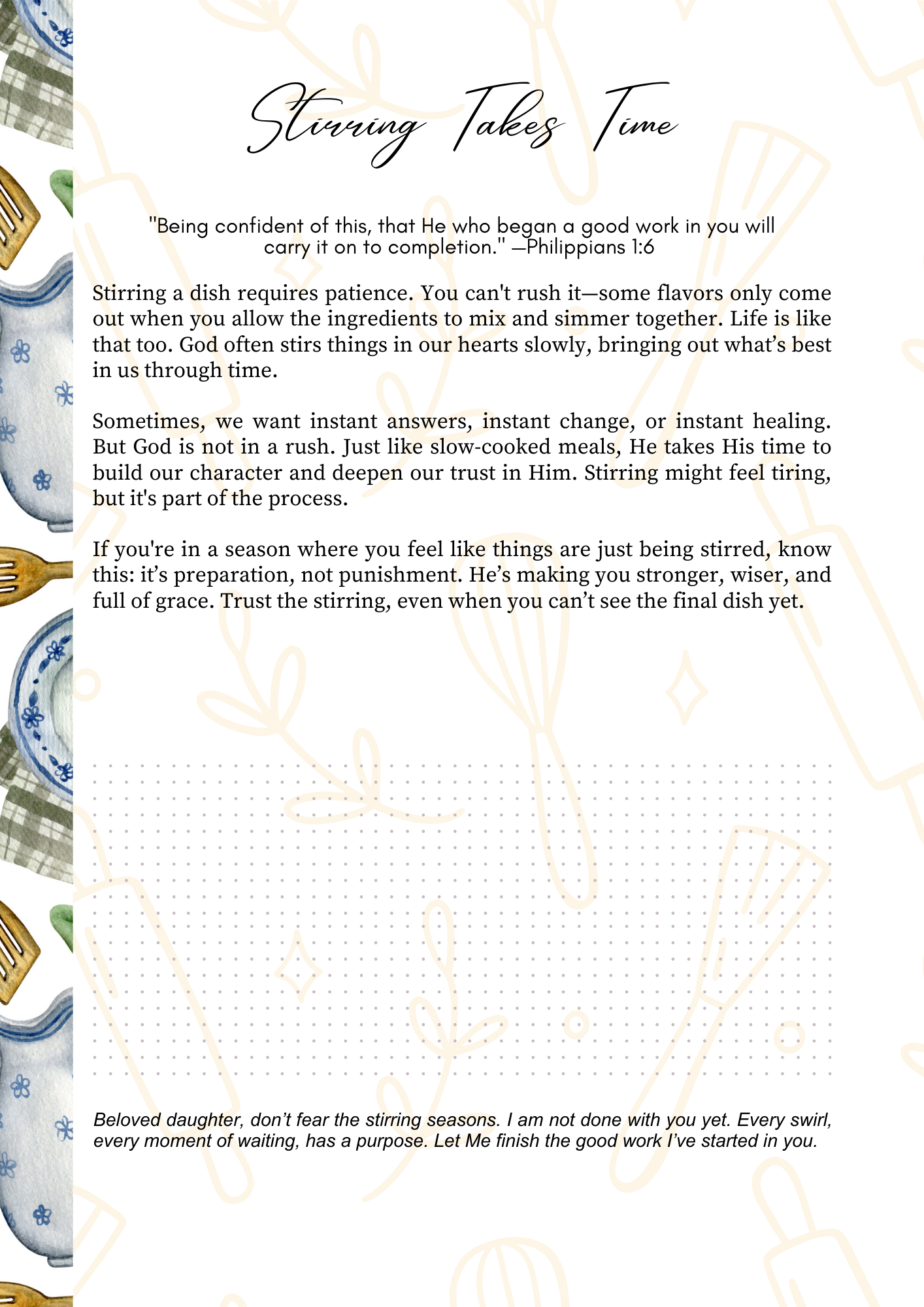 Lessons in the Kitchen | Devotional Journal