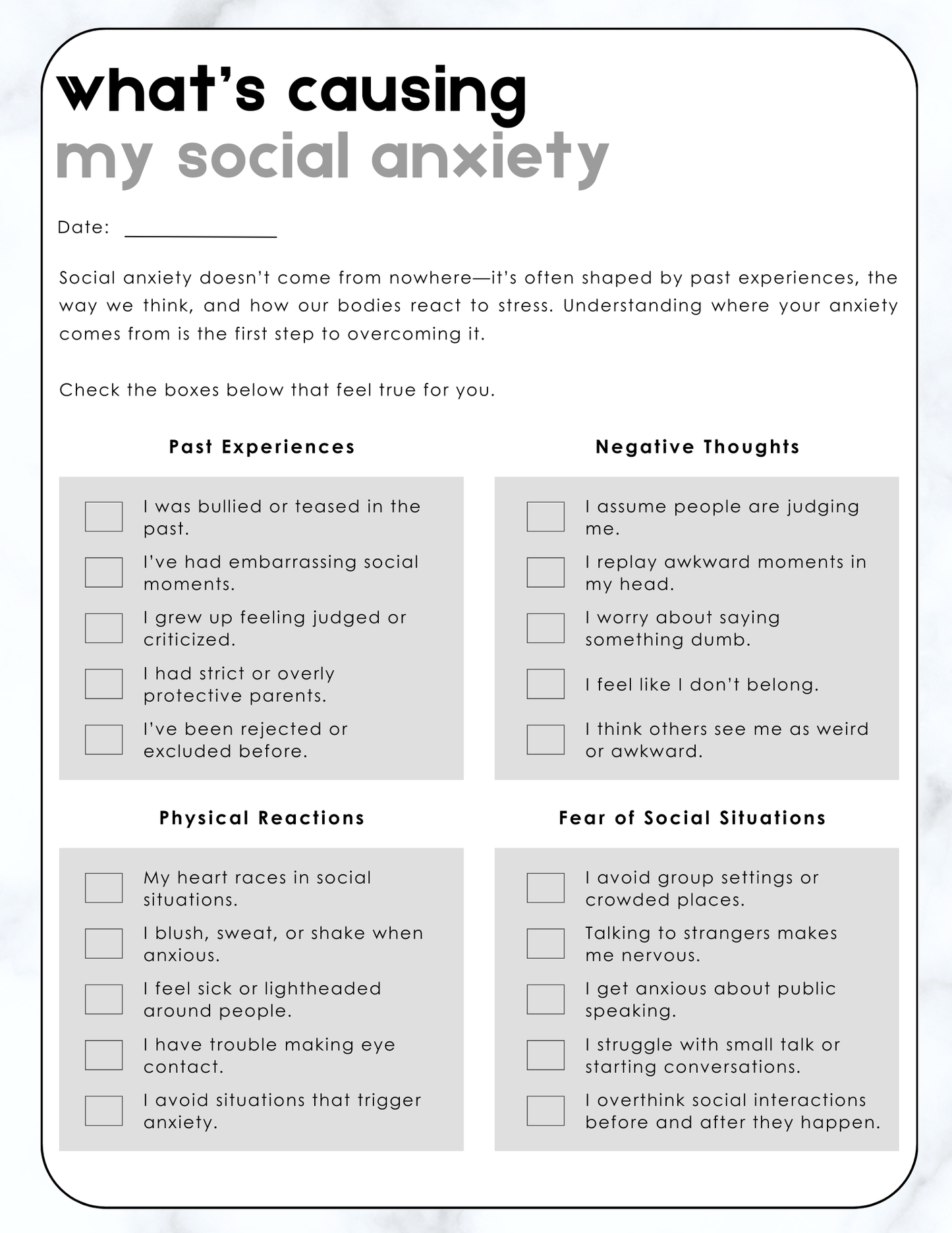The Social Anxiety Relief Workbook | Digital Download