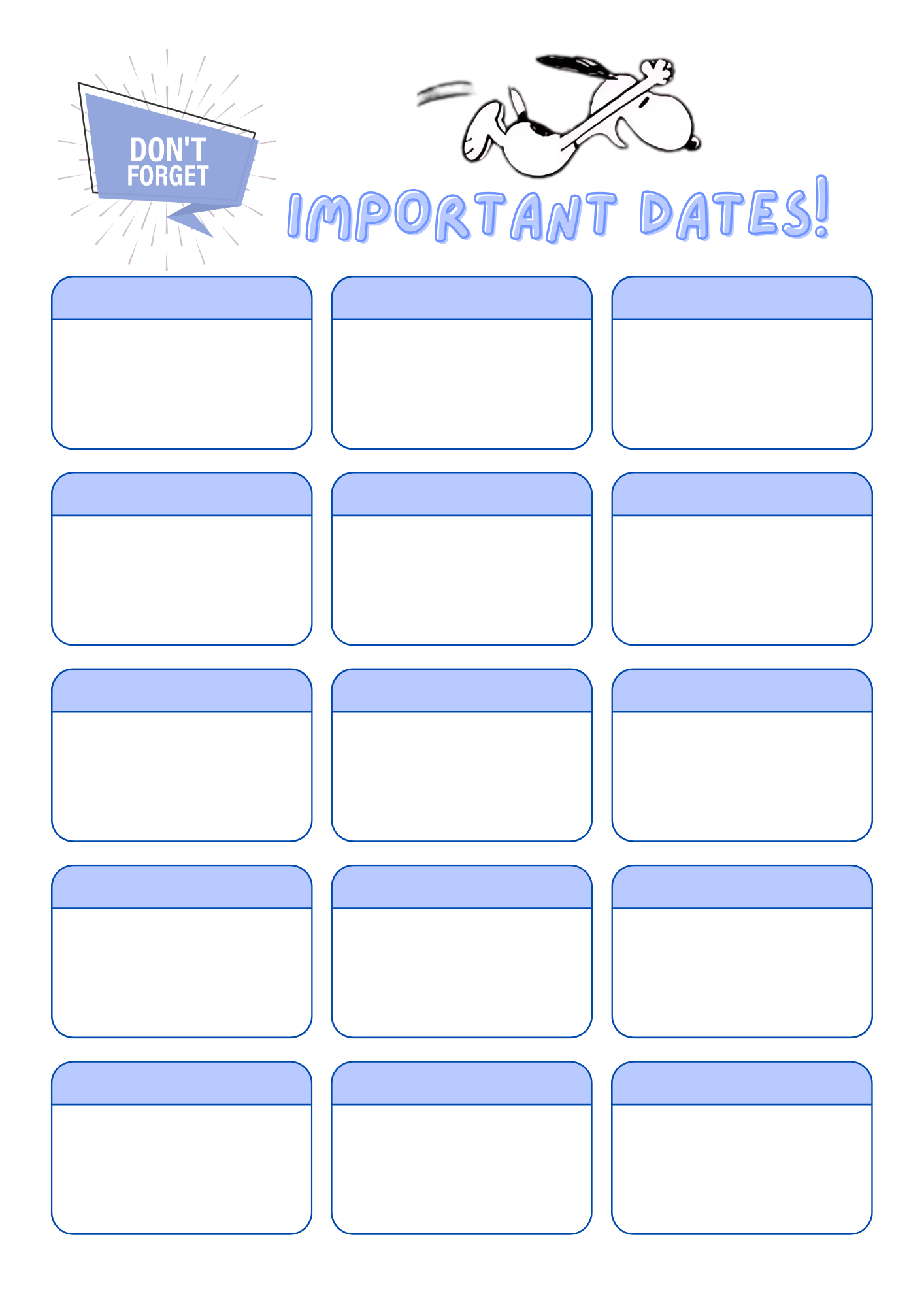 Snoopy Inspired 2026 Planner | Digital Download