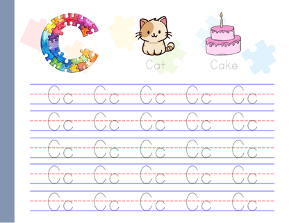 Alphabet Tracing Pad - Jigsaw Theme | Digital Download