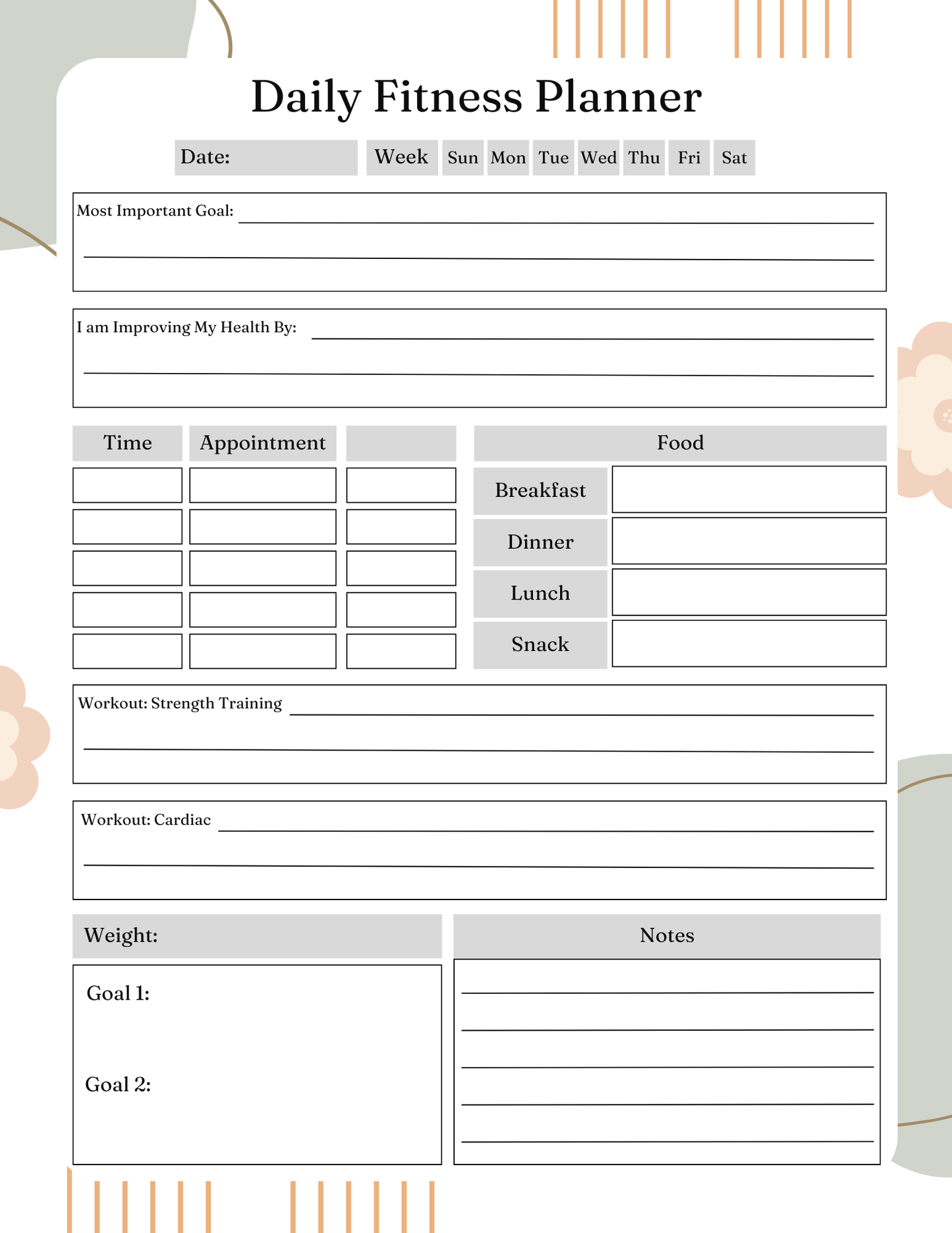 Health and Wellness Planner | Digital Download