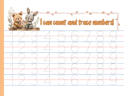 Number Tracing Pad - Animal Theme | Digital Download