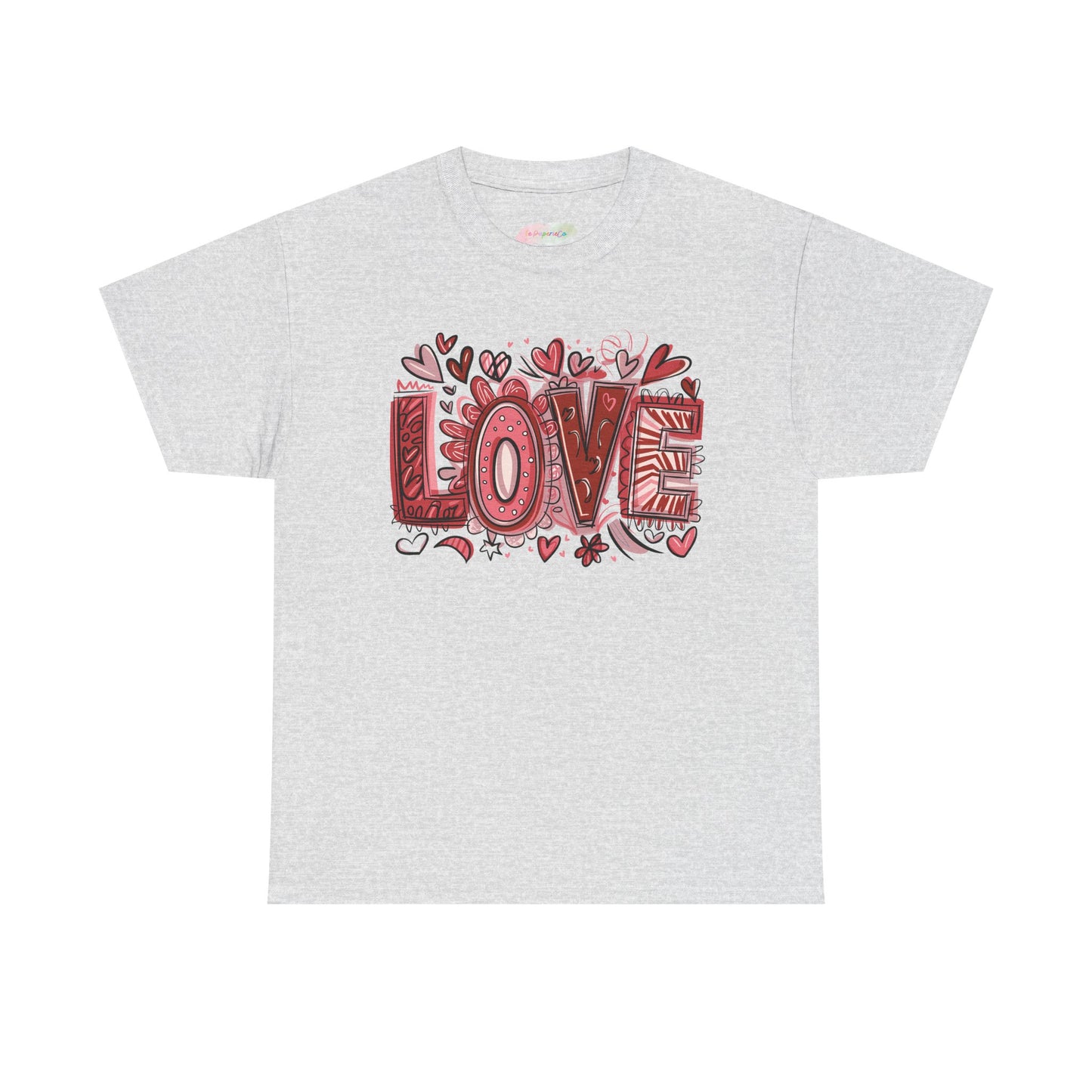 Love Doodle T-Shirt | Hand-Drawn Hearts, Valentine Typography