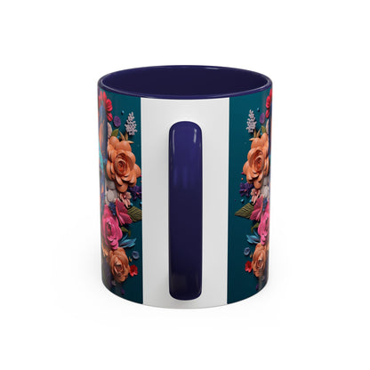 Floral French Bulldog Accent Coffee Mug - Colorful Dog Art 11/15oz