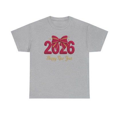 2026 Happy New Year Tee Festive Ribbon New Year Day T-Shirt